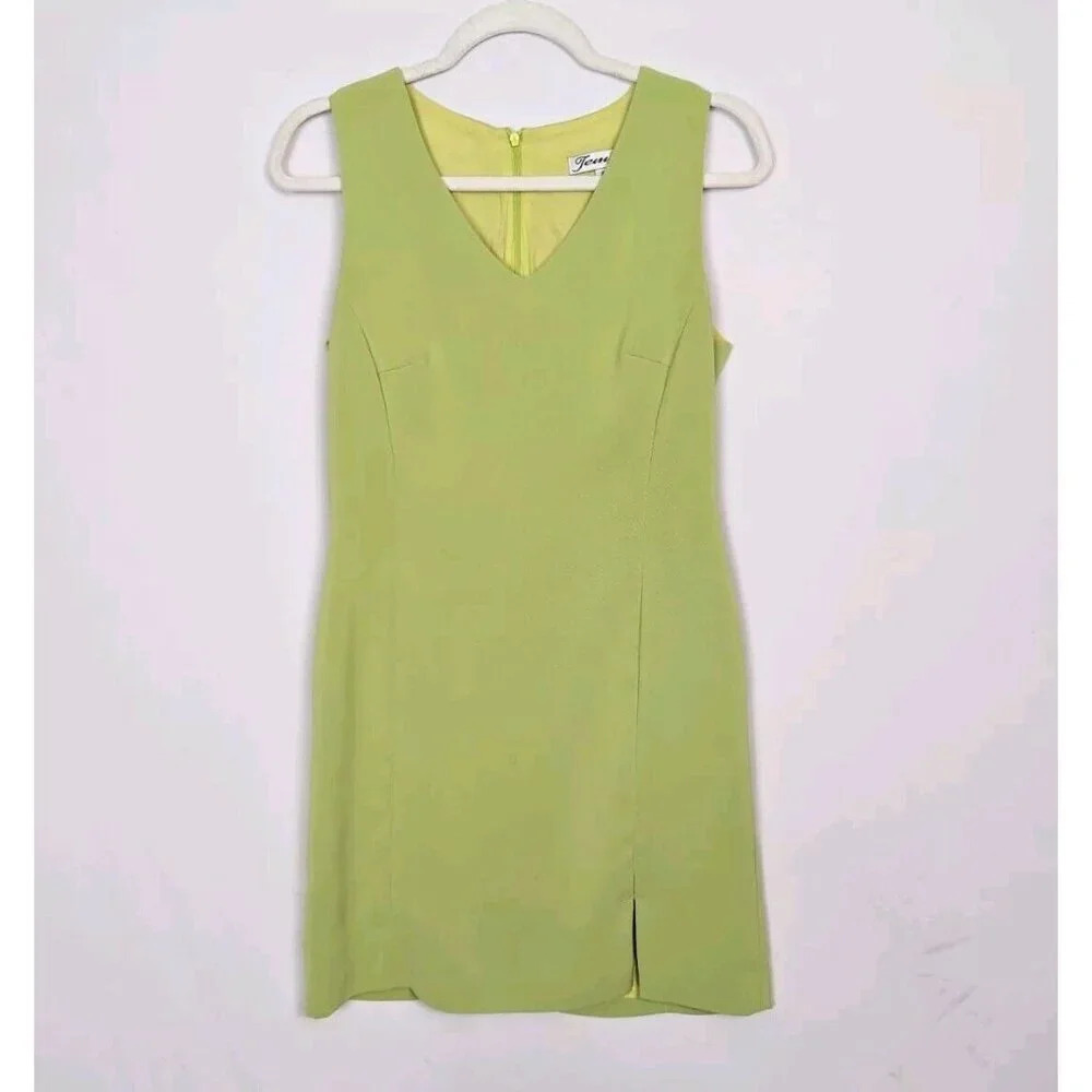 Tempo 8 Vintage Y2K 90s Spice Girls Bratz Shift Lime Green Mini Dress Mob Wife